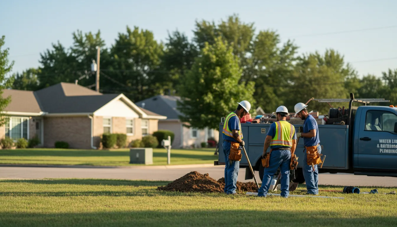 Residential water line and bathroom plumbing service in Lidderdale, IA